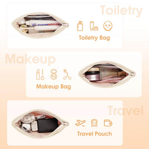 Corduroy Travel Makeup Bag Zipper Pouch For Women