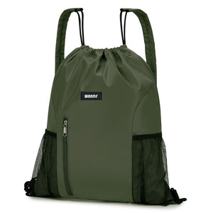 Drawstring Backpack with Shoulder Pad & Mesh Pocket