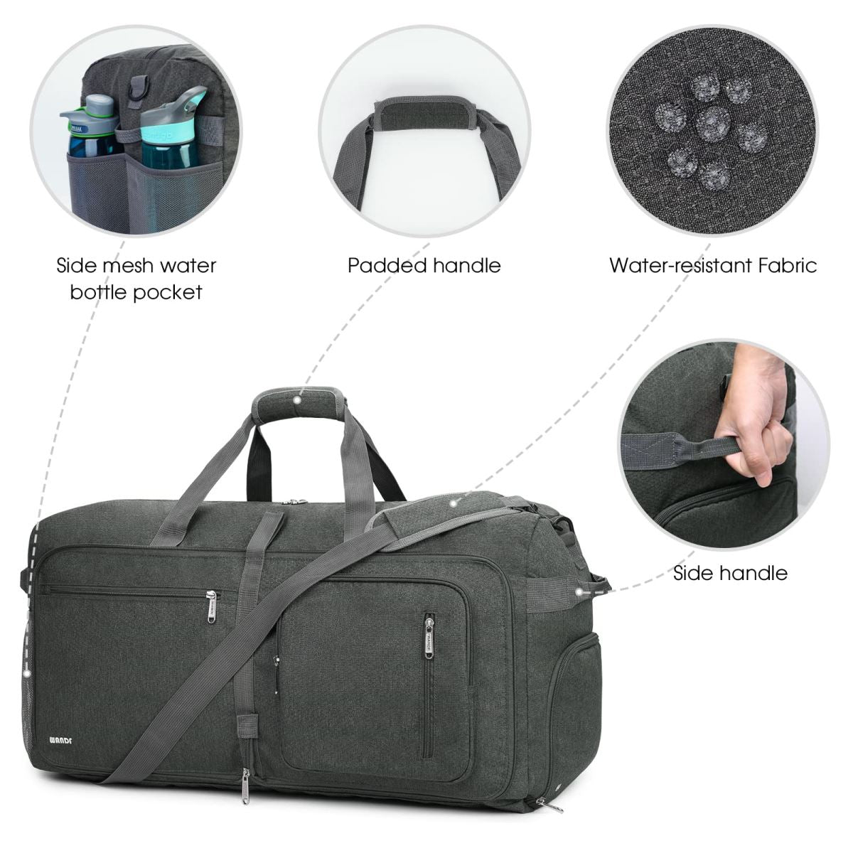 MeeTop 2022 New Foldable Dry/Wet Separation Travel Duffle Bag for Women Carry on with Shoe Compartment Luggage Sleeve, Large Capacity Folding Travel