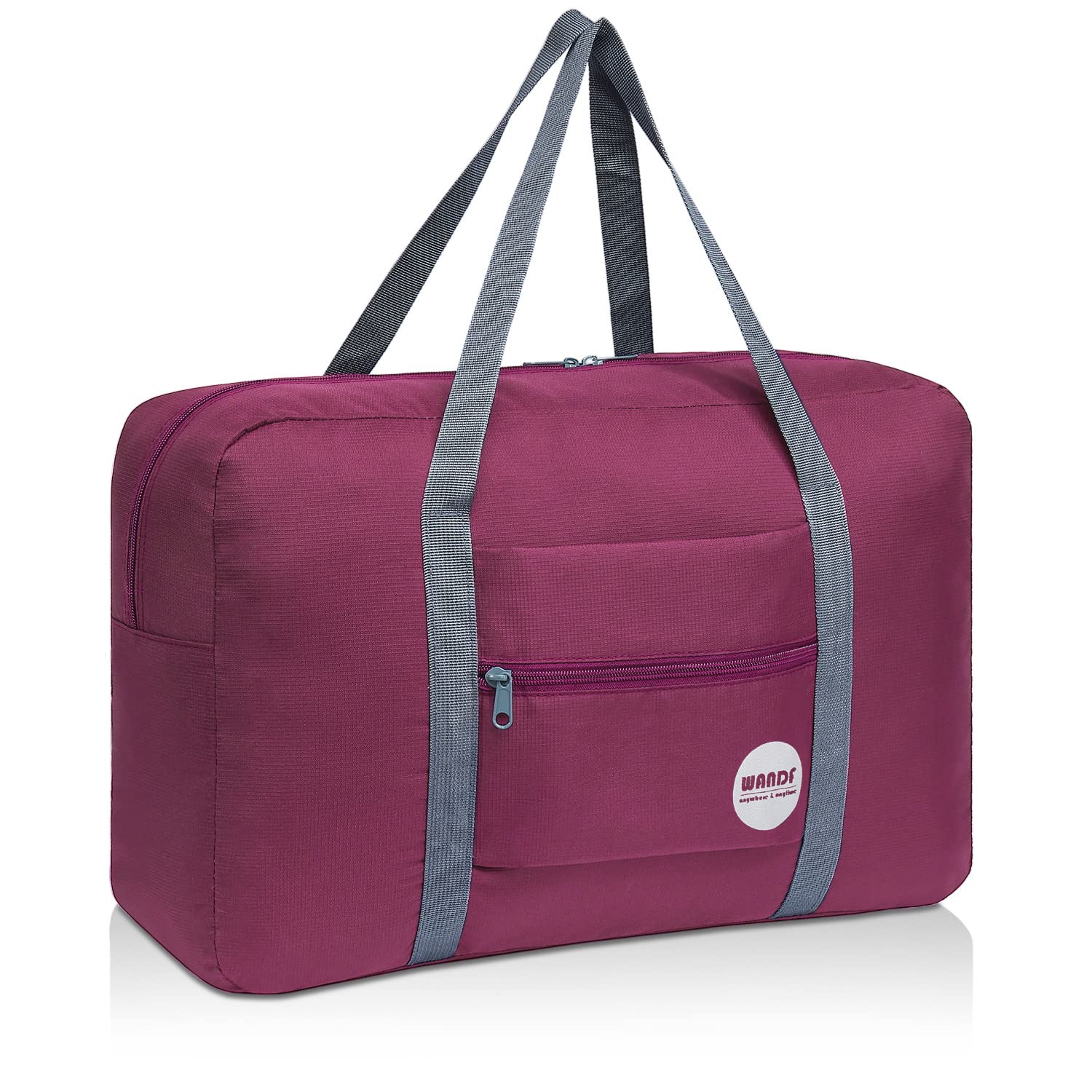 WANDF Foldable Travel Duffel Bag Luggage Sports Gym Water Resistant Nylon (Dark